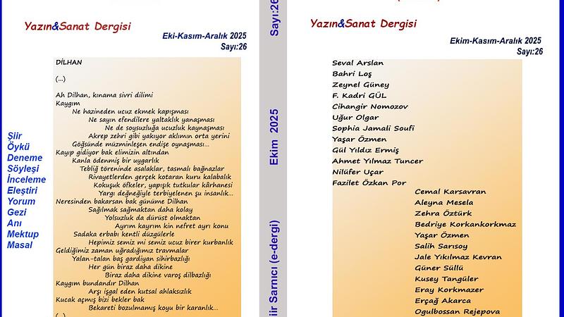 Şiir Sarnıcı (e-dergi), Ekim 2025, Sayı 26