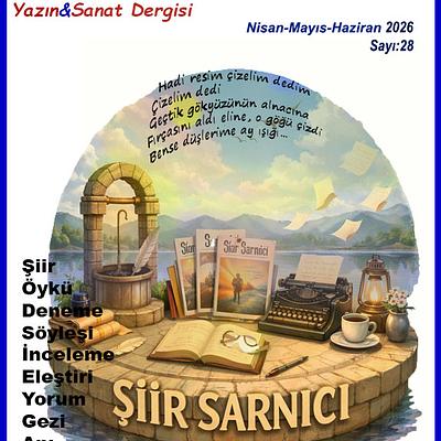 Şiir Sarnıcı Sayı 28 Ön kapak görseli, (Yapay Zeka Çizimidir) 