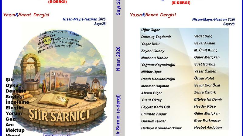 Şiir Sarnıcı Sayı 28 Ön kapak görseli, (Yapay Zeka Çizimidir) 